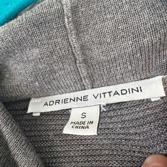 Adrienne‎ Vittadini Womens Gray Cowl Neck Ribbed Tunic Sweater Dress Size S - Picture 2 of 4